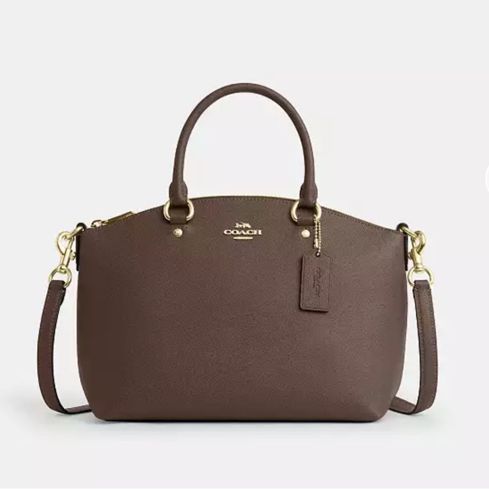 Coach Dark Brown Leather Sadie Satchel Bag NWT Original package & Box MSRP $498